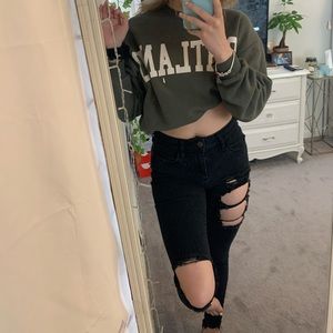 American Eagle ripped jeans.